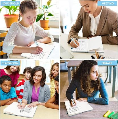 feela 3 Pack Notebooks Journals Bulk, Hardcover Notebook Classic Ruled Lined Journals with Pen Holder for Women Girls School Business Supplies, with 3 Black Pens, 120 GSM, 5.1”x8.3”, A5, Light Blue