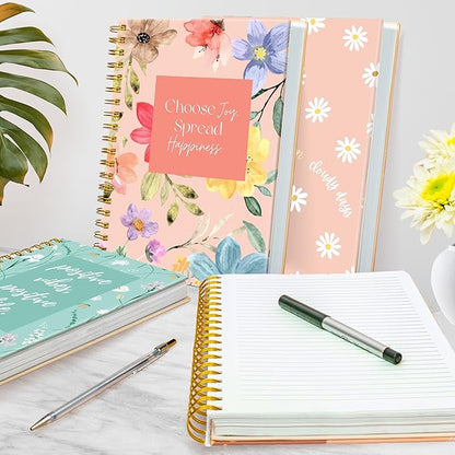 Hardcover Spiral Journal, 10.25" x 7.25", 300 Pages Large College Ruled Notebook for Women, Ideal for Writing, Journaling, Note-Taking, Work, School