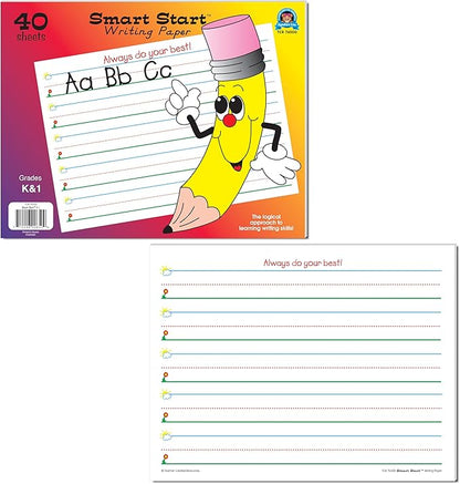 Teacher Created Resources Smart Start K-1 Writing Paper: 40 Sheet Tablet,White