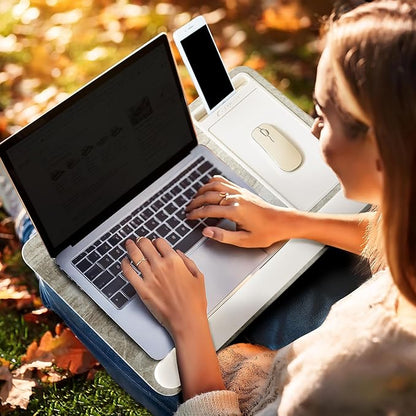 LAPGEAR Home Office Pro Lap Desk with Wrist Rest, Mouse Pad, and Phone Holder - Taj Mahal Marble - Fits up to 15.6 Inch Laptops - Style No. 91601