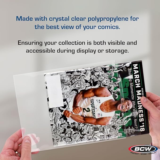 BCW Magazine Bags - 5 Pack - 500 Bags | Acid-Free, Crystal Clear Polypropylene Sleeves for Archival-Quality Storage of Collectible Magazines | Protect and Showcase Your Valuable Comic Book Collection