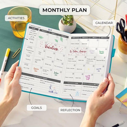 Clever Fox Daily Planner – Undated Planning Notebook with Hourly Schedule & to-Do List – Personal Day Task & Work Organizer, 6 Months (Turquoise)