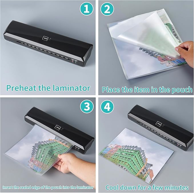 Binditek 100 Pack 3 Mil Thermal Laminating Pouches, 9x11.5 Inches Laminating Sheets, for Letter Size, Ultra Clear, Glossy, Hold 8.5x11 Inches, Heat Seal, Office School Supplies