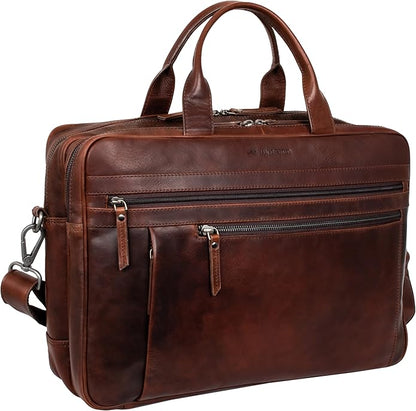 Marc Peter Laptop Bag Los Angeles I Leather Shoulder bag for 15.6 inch Laptop I Briefcase for men and women