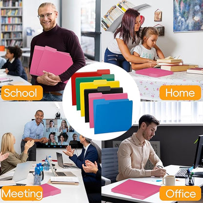 36 Packs File Folder,1/3-Cut Tabs,File Folder Letter Size,8.5x11 Pink File Folders for Office,School and Home,Organizer Folder