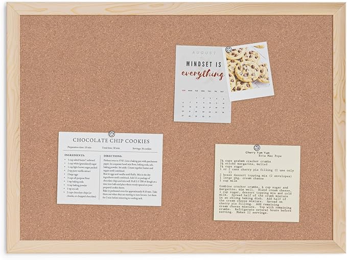 U Brands Cork Bulletin Board, 17 x 23 Inches, Light Birch Wood Frame (265U00-01)