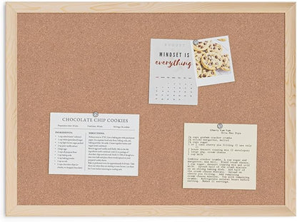 U Brands Cork Bulletin Board, 17 x 23 Inches, Light Birch Wood Frame (265U00-01)