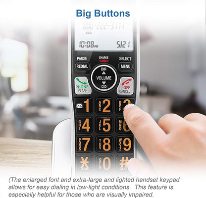 AT&T BL102-3 DECT 6.0 3-Handset Cordless Phone for Home with Answering Machine, Call Blocking, Caller ID Announcer, Audio Assist, Intercom, and Unsurpassed Range, Silver/Black