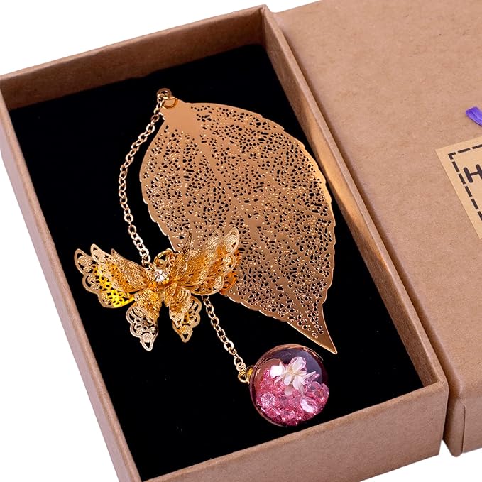 Toirxarn Metal Leaf Bookmark - Unique Gift for Women Ideal for Birthday Teacher Appreciation Mother's Day, Chic Literary Accessory & Elegant Reading Companion for Readers and Book Lovers