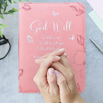 DEHITE Briefcase for Women – Leather Carrying Bag Large Size – | Fits Book 7 x 10.1 x 1.9 in | Pen Slots | Zippered Pocket | Premium Faux Leather | – Pink Christian Gifts Accessory