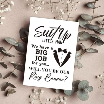 Ring Bearer Proposal Card, Will You Be Our Ring Bearer Card, Ring Bearer Request Card with Matching Envelopes.