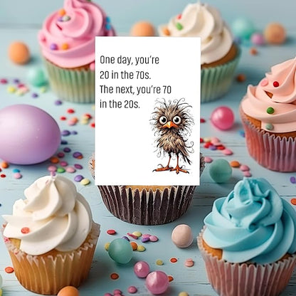 One Day Your 20 in the 70s Greeting Card - Funny 70th Birthday Card Gifts for Women Men - Happy 70th Birthday Decorations for Dad Mom - Cool Bday Gifts for 70 Year Old Woman Man