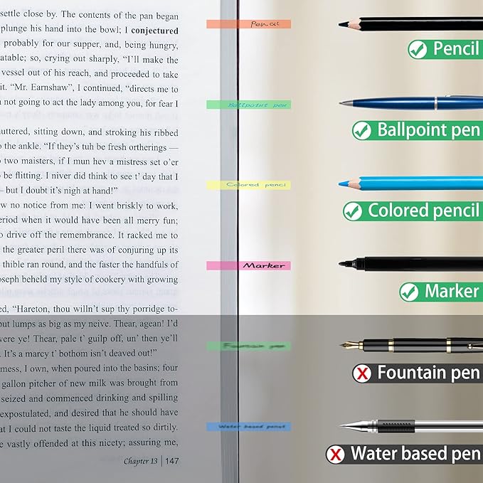 HAUTOCO 2440pcs Transparent Highlighter Tape, Removable Long Highlighter Strips for Annotating Books, Morandi Neon Clear Sticky Tabs Page Markers Index Flags Aesthetic Office School Supplies