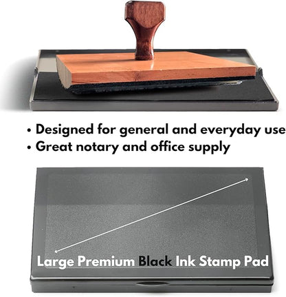 Ink Pad for Rubber Stamps, Stamp Pad for Clear Impression Stamping, Quality Felt Pad Black Ink, Red Ink, Blue Ink (Black, L (3.5 * 6.3))