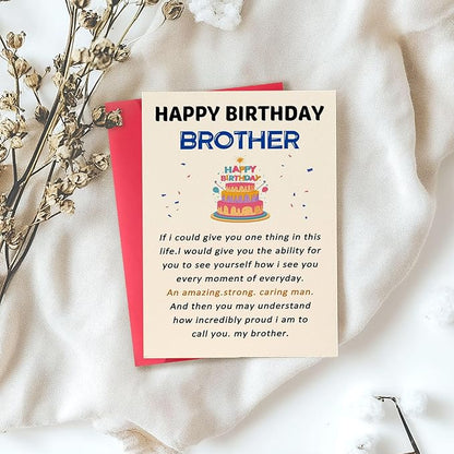Funny Birthday Card for Brother, Happy Brother Birthday Card, Humorous Bro Bday Gift Cards, Brother Birthday Gifts from Sister