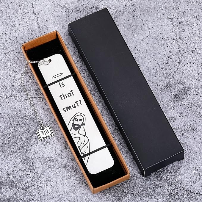 is That Smutt Jesus Bookmark Funny Bookmarks for Women Smut Bookmark for Book Lover Stocking Stuffers for Men Women, White Elephant Gifts for Adults, Humor Peeking Jesus Book Marker Easter Christian