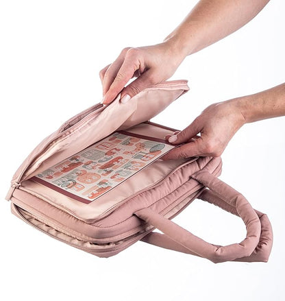 DiverseBee Large Bible Cover with Handles, Bible Carrying Case for Women, Bible Tote Bag, Book Cover, Bible Accessories Gift (Pink)