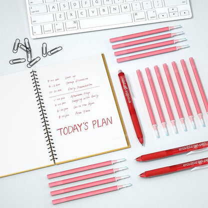 Vanstek 12 Red Erasable Gel Pen Refills, Gel Ink Refills Compatible with Frixion & Friction Erasable Pens, Fine Point 0.7 mm, Perfect for Writing Planner & Crossword Puzzles