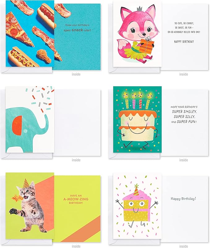 American Greetings Deluxe Kids Birthday Card Assortment, Bright and Cheerful Designs (40-Count)