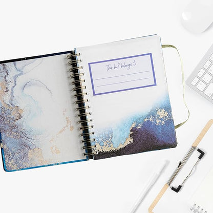 Paper 'n Such Undated Daily Planner, Spiral To Do List Notebook to Organize Your Daily Tasks and Agendas (6.5x8.5), School Or Office Supplies for Women & Men - Dark Blue