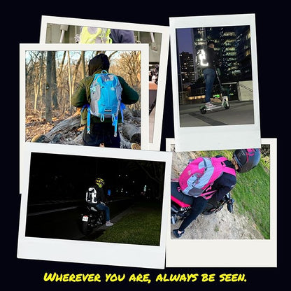 Reflective Motorcycle Backpack Lightweight, Water Resistant Casual Daypack with Laptop Pocket for Safe Commuter, Biking, and Daily Use. 35L Sport bookbag to Avoid Accidents (black backpack)