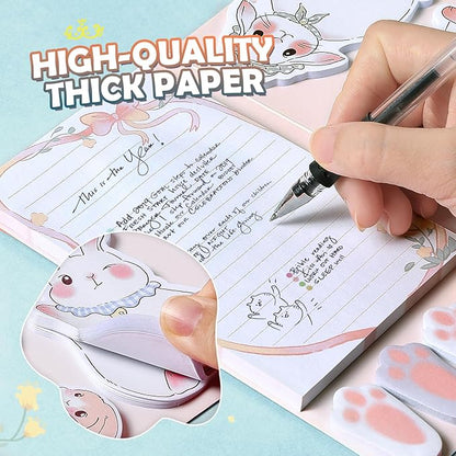 Hommie Cute Sticky Notes, Sticky Notes Set Planner Dividers Self-Stick Notes Pads Animal Divider Tabs Bundle Writing Memo for Home Office School Supplies