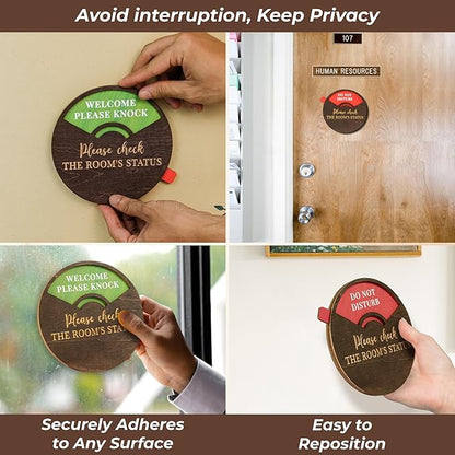 Do Not Disturb Door Hanger Sign - Welcome Please Knock Sign For Door, Please Do Not Disturb Sign For Office Decor