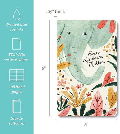 Compendium Softcover Journal - Every Kindness Matters – A Write Now Journal with 128 Lined Pages, 5″W x 8″H