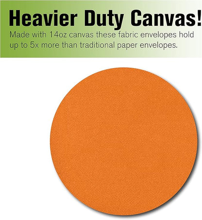 BankSupplies Canvas Interoffice Mailer, 14 oz. - 14W x 11H - Orange - Transit Bag - Large Zipper Bag with Grommet - Use with Padlock or Zip Tie for Security - Interoffice Mail Bag