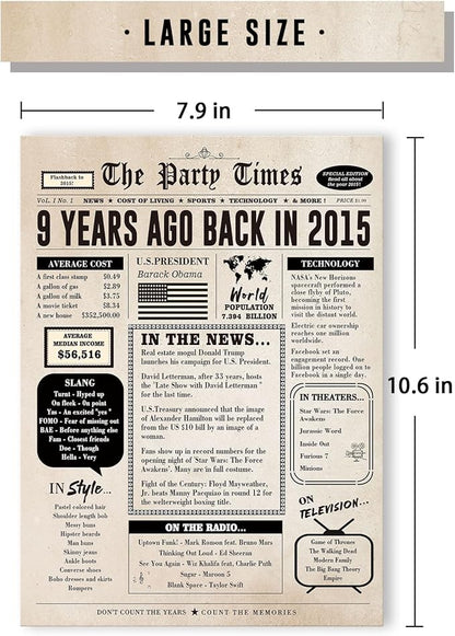 Happy 9th Birthday Card Gifts for Boy Girls, Unique 9th Birthday Decorations for Daughter Son, 9 Year Old Bday Gift Cards for Grandson Granddaughter