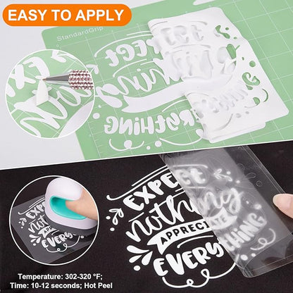 VINYL FROG Heat Transfer Vinyl Roll HTV Vinyl - 12"x12ft White Iron on Vinyl for T-Shirts, Heat Press Vinyl for DIY Craft Designs (White)