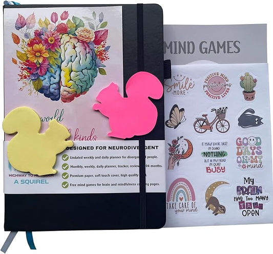 ADHD Planner for Adults - The Undated Monthly Weekly Daily Focus and Productivity Planner Organizer Notebook for Neurodivergent Brains - Organization , Goal Setting , Habit Tracker , Time Management , Gifts for Men and Women with ADD