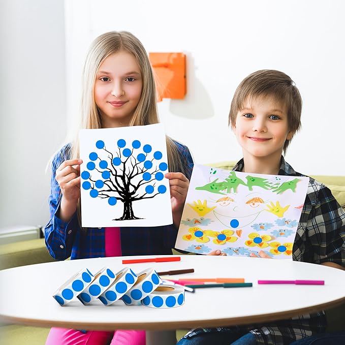 PARLAIM 3/4 Inch Dot Stickers, 10000 Pack Round Color-Code Circle Labels, Permanent Adhesive Color Coding Stickers Garage Sale Sticker - 10 Rolls Blue