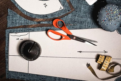 Fiskars Universal Scissors for Handcraft, Sewing and Office Work, Classic, Length: 21 cm, for Right-Handers, Orange, 1005148