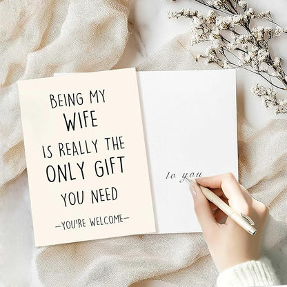 Funny Birthday Card Gift for Wife, Unique Wife Birthday Cards Gifts from Husband, Sweet Valentine's Day Gifts for Her, Unique Anniversary Card for Wife, Love Card for Women