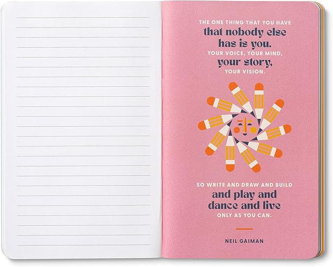 Compendium Softcover Journal – Remember, Ideas Become Things. – A Write Now Journal with 128 Lined Pages, 5″W x 8″H