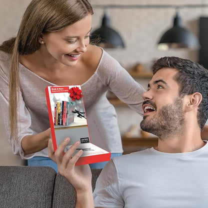 Artori Design Book Ends to Hold Books Heavy Duty - Hidden Metal Bookends for Shelves Desk or countertop - Bookend Book Holder for Home Decorative - Gift for Book Lovers and Home Décor (Book&Hero)