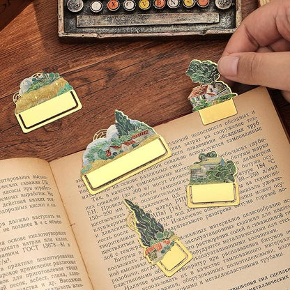 5 Pieces Metal Bookmarks, Golden Hollow Irregular Bookmark Van Gogh Oil Painting Theme Book Mark Bookmarks for Book Lovers Writers Readers Children Teens for Women Adults Teen