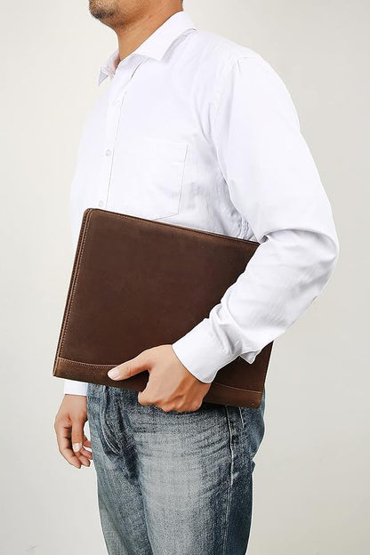 Personalized Leather Portfolio for Men, Engraved Leather Clipboard Portfolio Binder, Custom Leather Padfolio Leather Legal Portfolio, Christmas Gift for His/Her (Clipboard, Khaki-Standard)