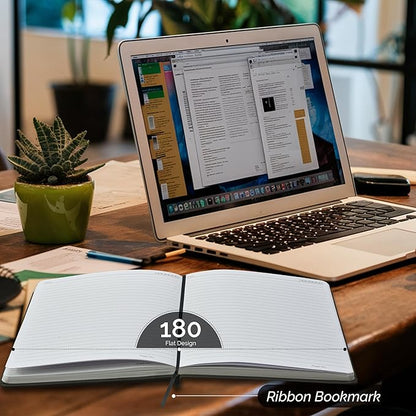 Nextnoid Hardcover Dotted Journal Notebook - 120 GSM Thick Paper, Medium A5-256 Pages - Perfect For Handwriting, Diagrams, Note-Taking and To-Do Lists (Dot, Black)