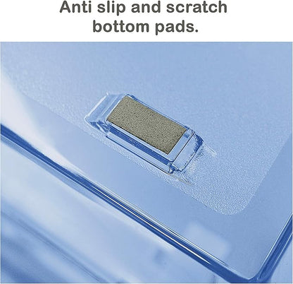 Acrimet 4 Tier Side Load Letter Tray Facility, Desktop File Organizer, A4 Letter Size Paper Organizer, Minimalist Storage Solution Paper Tray for Office, Home, Classroom (Plastic, Clear Blue Color)