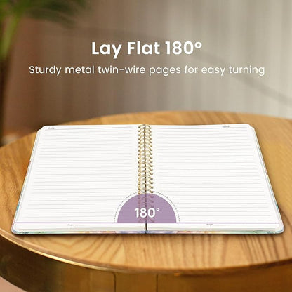 Pretty Cute Lined Spiral Journal Notebook for Women, Aesthetic College Ruled Notebook for Work & Note Taking, A5 Hardcover Journal for Writing, 140 Pages, Colorful Butterfly