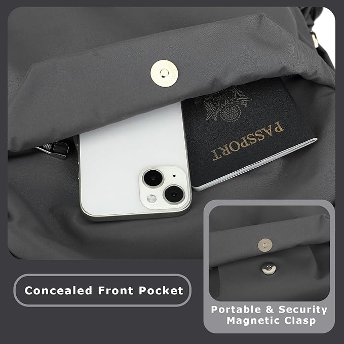 YGR Laptop Backpack for Women and Men, Waterproof Lightweight Travel Daily Rucksack Casual 15.6 inches Computer Bags for College, Grey