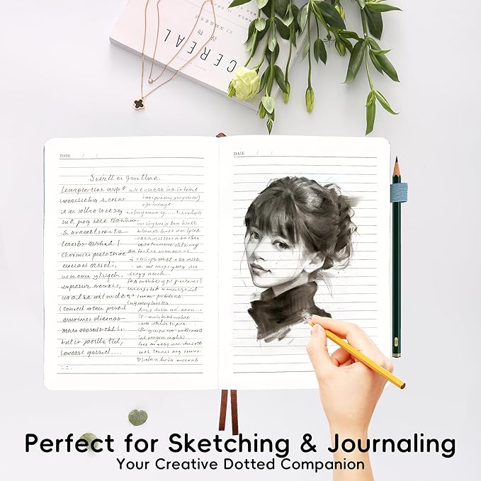 Lined Journal Notebook for Women Men, 192 Pages 100 GSM Thick Paper, Hardcover | Embossed Leather Journals for Writing, A5 College Ruled | Business, Work & School, 5.8"×8.5"(Blue)