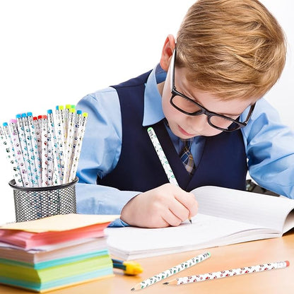 Chinco 200 Pcs Paw Print Pencils Dog Paw Wooden Writing Novelty Pencils with Erasers for Kids Doggy Party Favors Welcome Back to School Party Supplies, 6 Colors