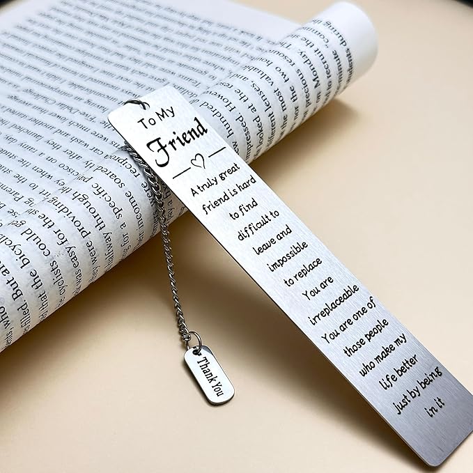 Bookmark Christamas Gifts for Best Friend, Friendship Gift for Women, Stocking Stuffers for BFF Sentimental Gifts Birthday Graduation Gifts for Women Female Friend Gift Ideas