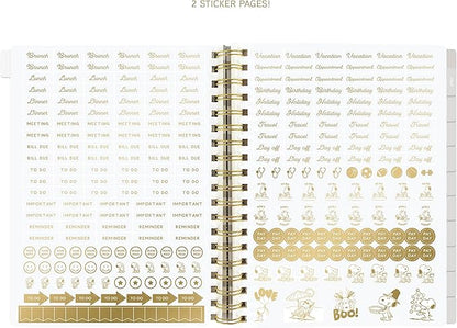 18 Month Hardbound Spiral Planner by Graphique, Jul. 2024 – Dec. 2025 Calendar, Weekly and Monthly Spreads, Page Tabs, Reminder Stickers, 6” x 8”