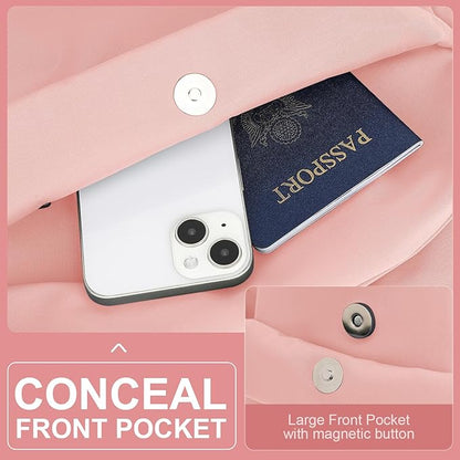 YGR Laptop Backpack for Women and Men, Waterproof Lightweight Travel Daily Rucksack Casual 15.6 inches Computer Bags for College, Pink