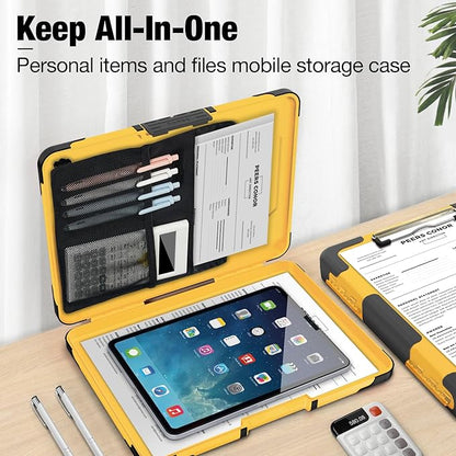 Sooez Toughest Clipboard with Storage, Internal Pen Pouch Included, Letter/ A4 Size, Shockproof Heavy Duty Plastic Clip Boards 8.5x11”, High Capacity Clipboards Box Case for Contractor Trucker Driver