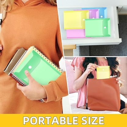 Vmiapxo 40 Pack Multi-Color Stamp and Die Storage Pockets, Reusable Rainbow Small Plastic Envelopes Waterproof Sticker Organizer Receipt Holder Photo Storage Folders (5" x 7")